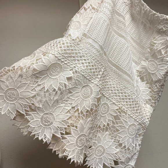 Frosted Petals – Voluminous Cutwork Lace Skirt main image 0